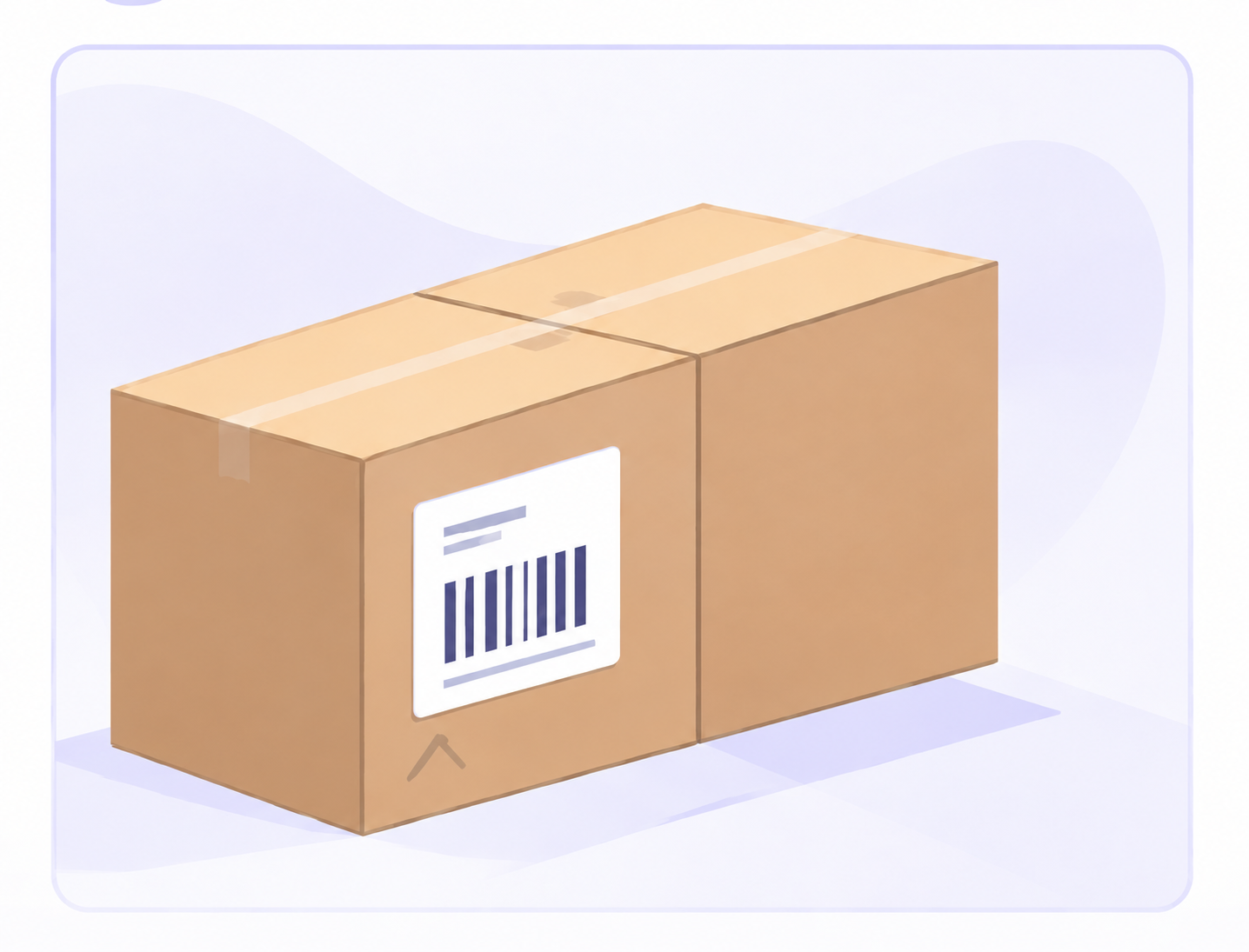 Illustration of a shipment parcel; shown as an example of label placement